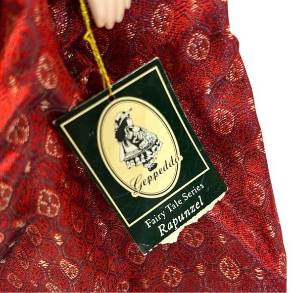 Vintage Rapunzel Doll Geppeddo Fairy Tale Series Porcelain Red 16" Tall - Picture 5 of 9